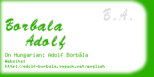 borbala adolf business card